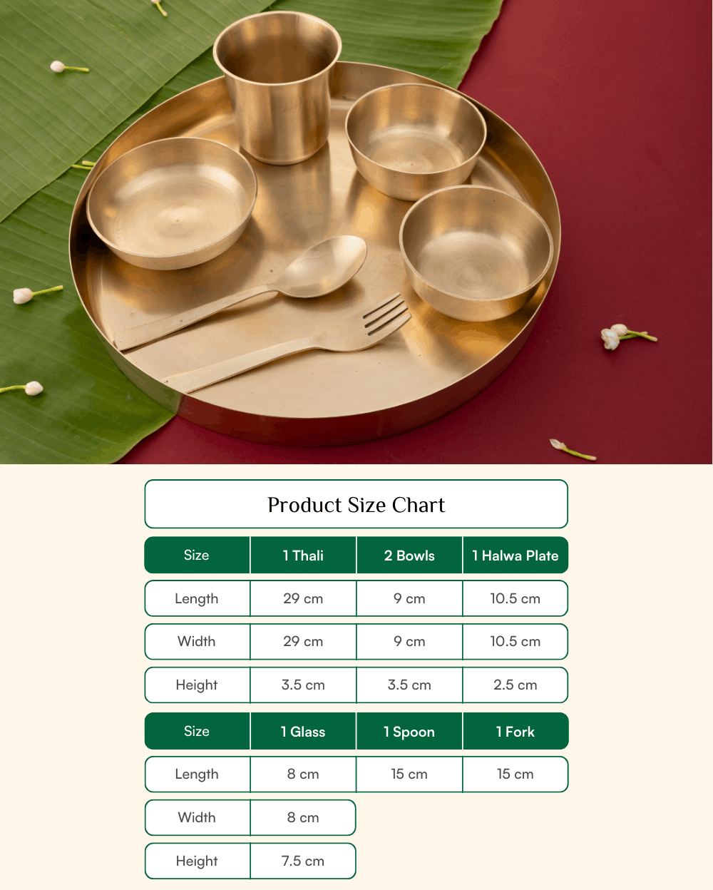 Premium Bronze Royal Thali/Dinner Set Matt