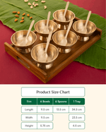 Premium Bronze Supreme Ice Cream Set with Teak Wood Tray