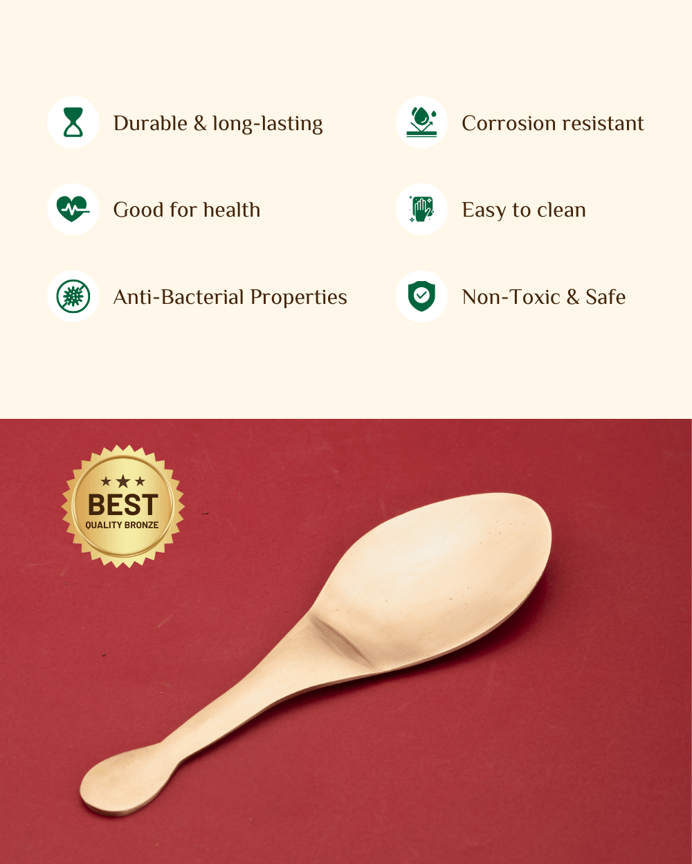 Benefits Of Bronze Supreme Serving Spoon (Bhatiya)