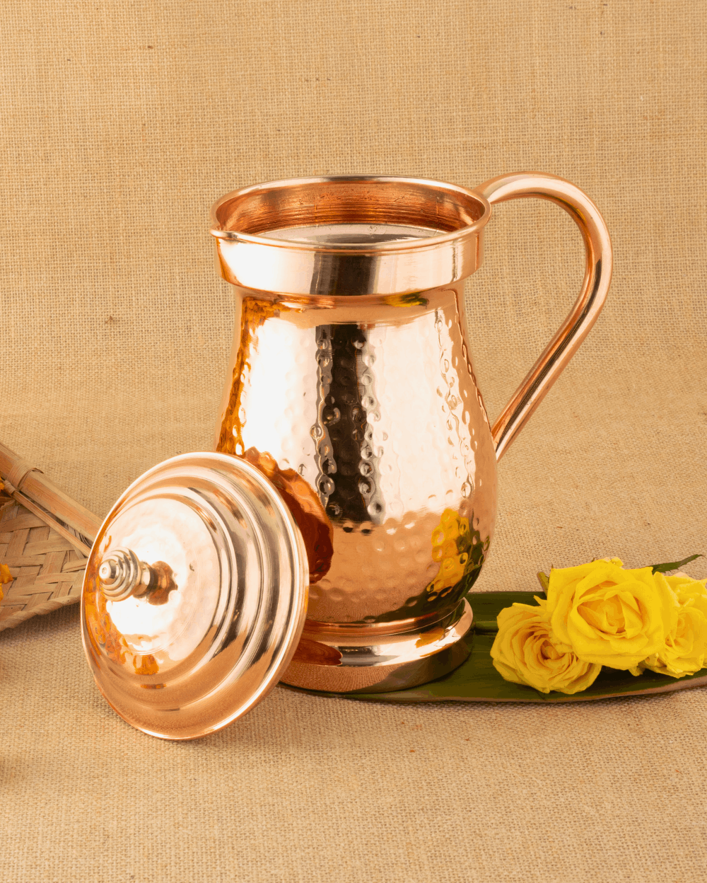 Pure Copper Baron Jug with Lid