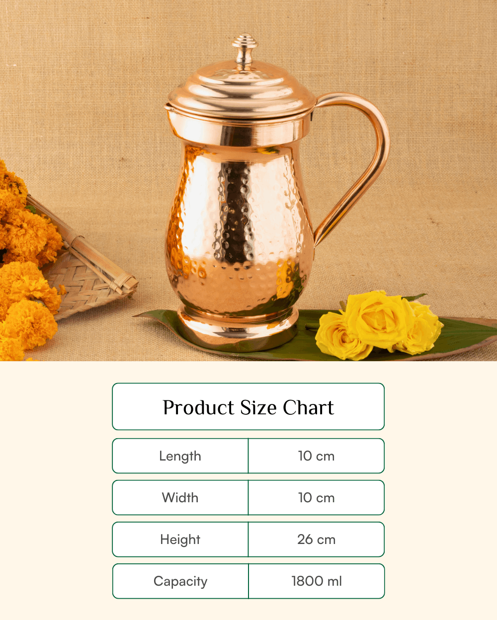 Premium Copper Baron Jug with Lid