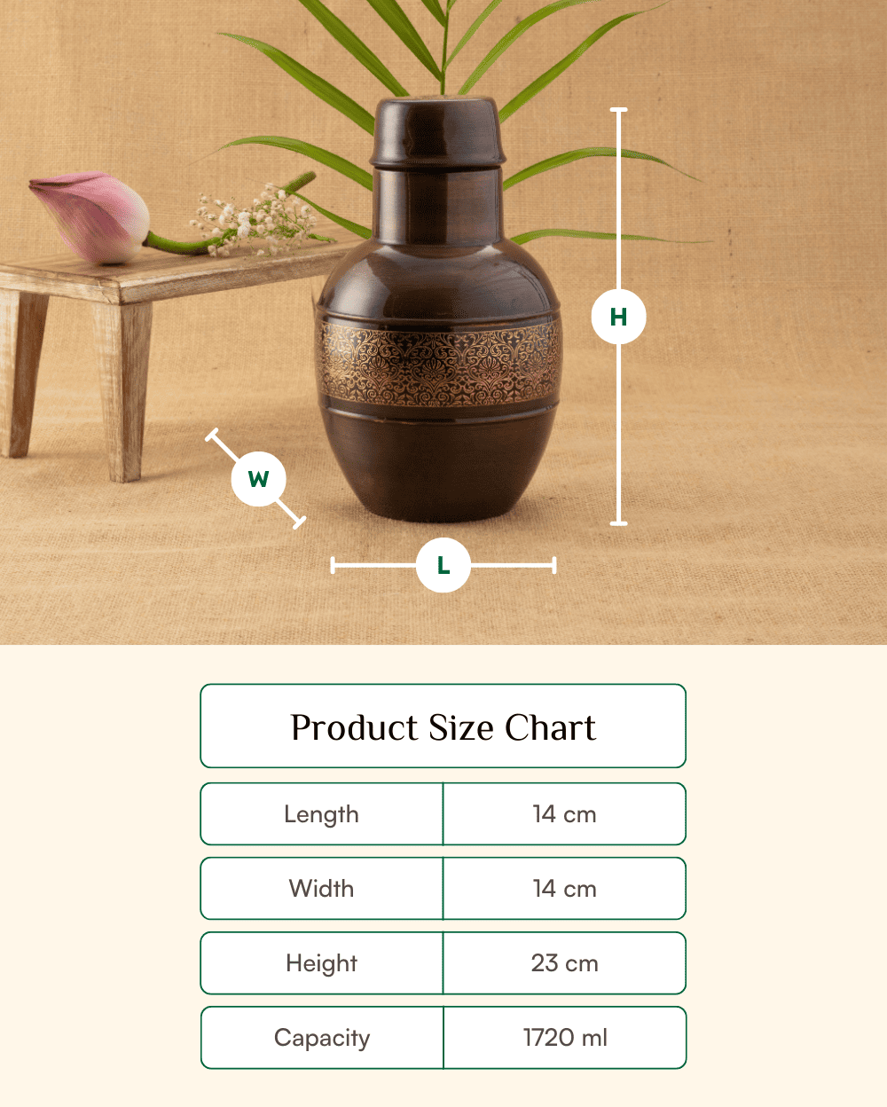 Premium Copper Classic Bedroom Jar Engraved