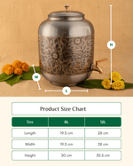 Premium Copper Classic Matka Flower Engraved Color Coated