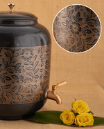 Authentic Copper Classic Vintage Matka Flower Engraved