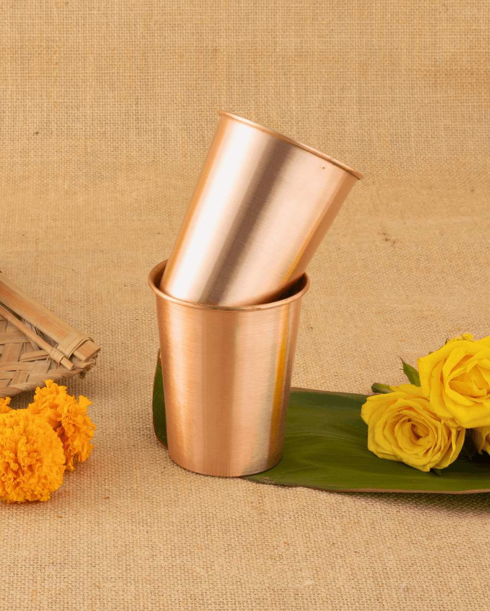 Authentic Copper Crest Glass 2 Pc