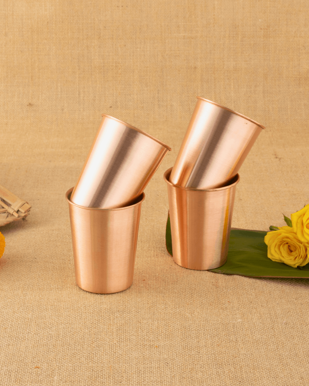 Authentic Copper Crest Glass 4 Pc