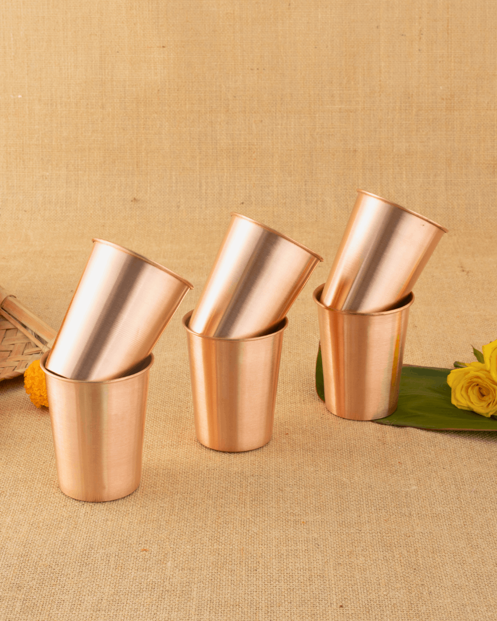 Authentic Copper Crest Glass 6 Pc