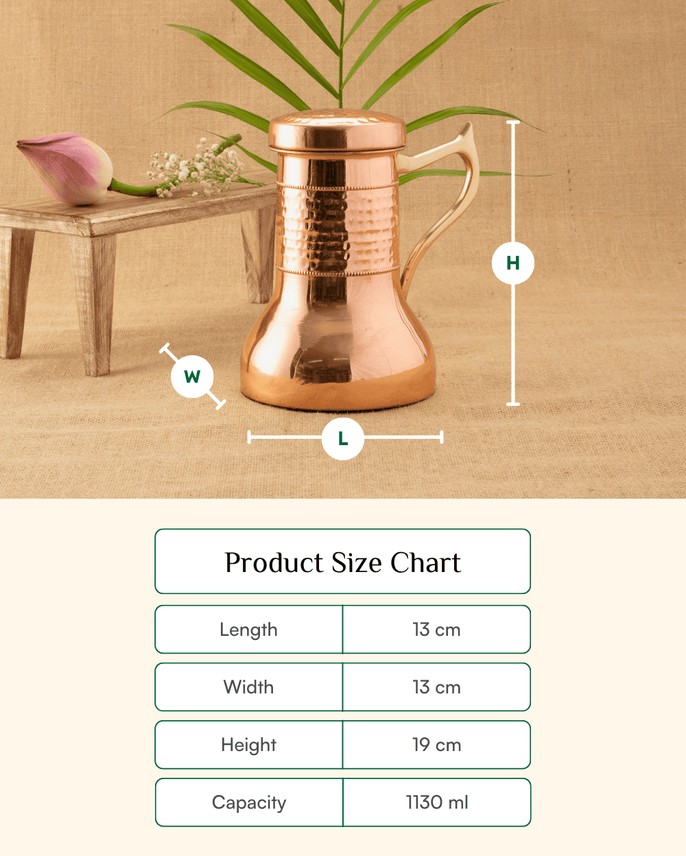 Premium Copper Elegent Bedroom Jar