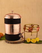 Copper Heritage Matka Black Color Coated with Stand