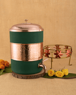 Copper Heritage Matka Green Color Coated with Stand