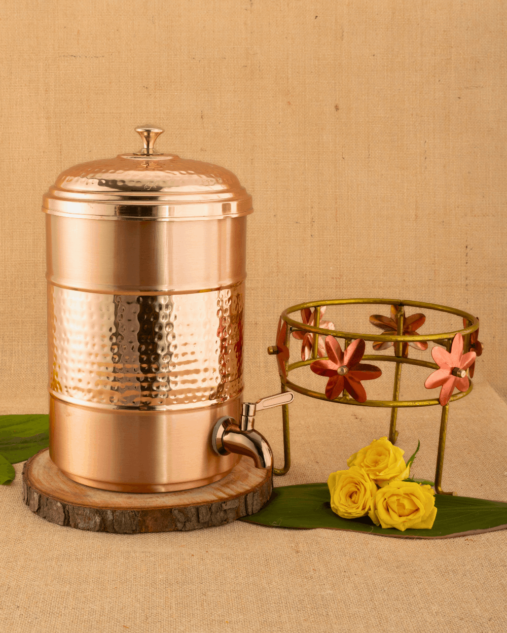 Copper Heritage Matka with Stand
