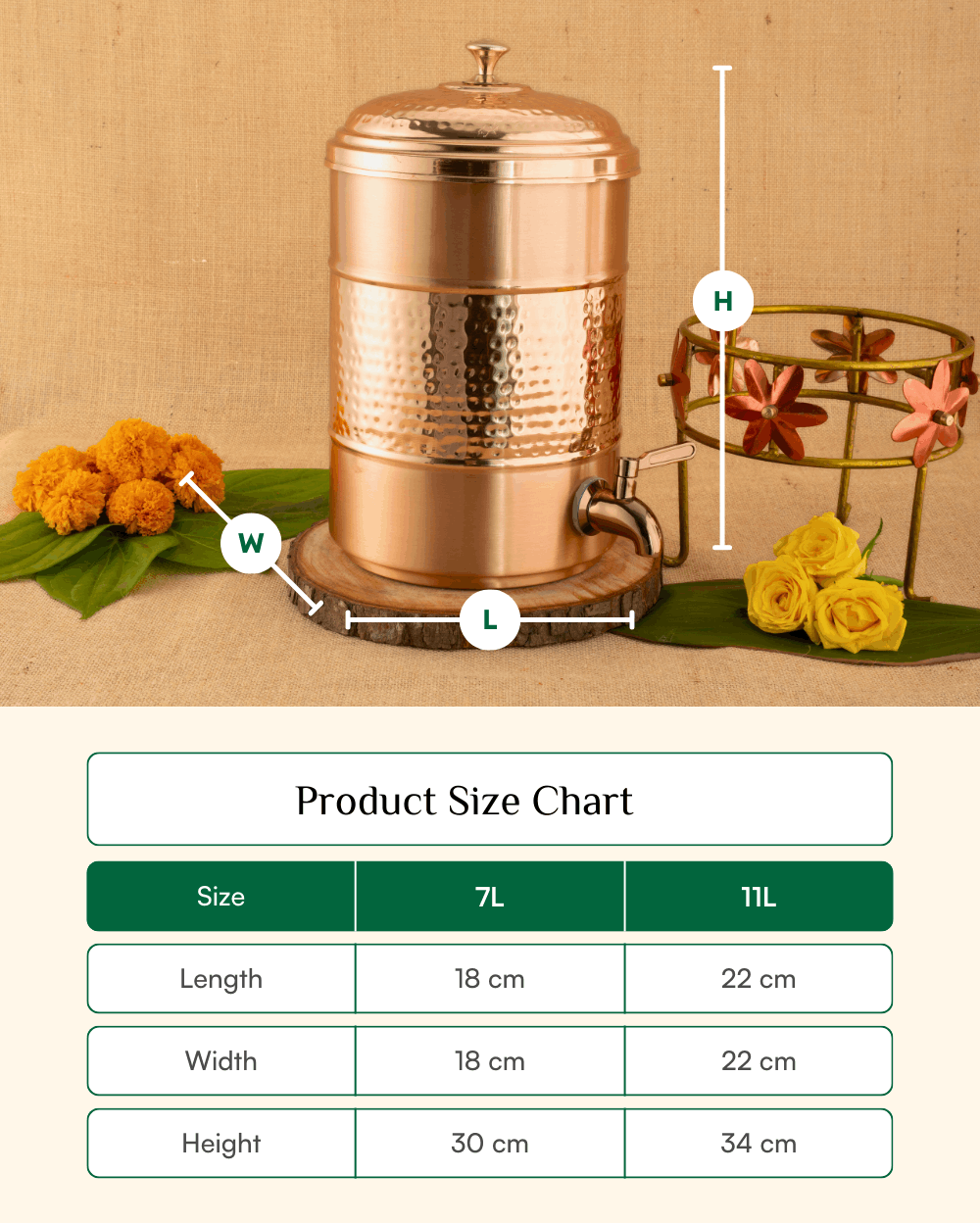 Premium Copper Heritage Matka with Stand