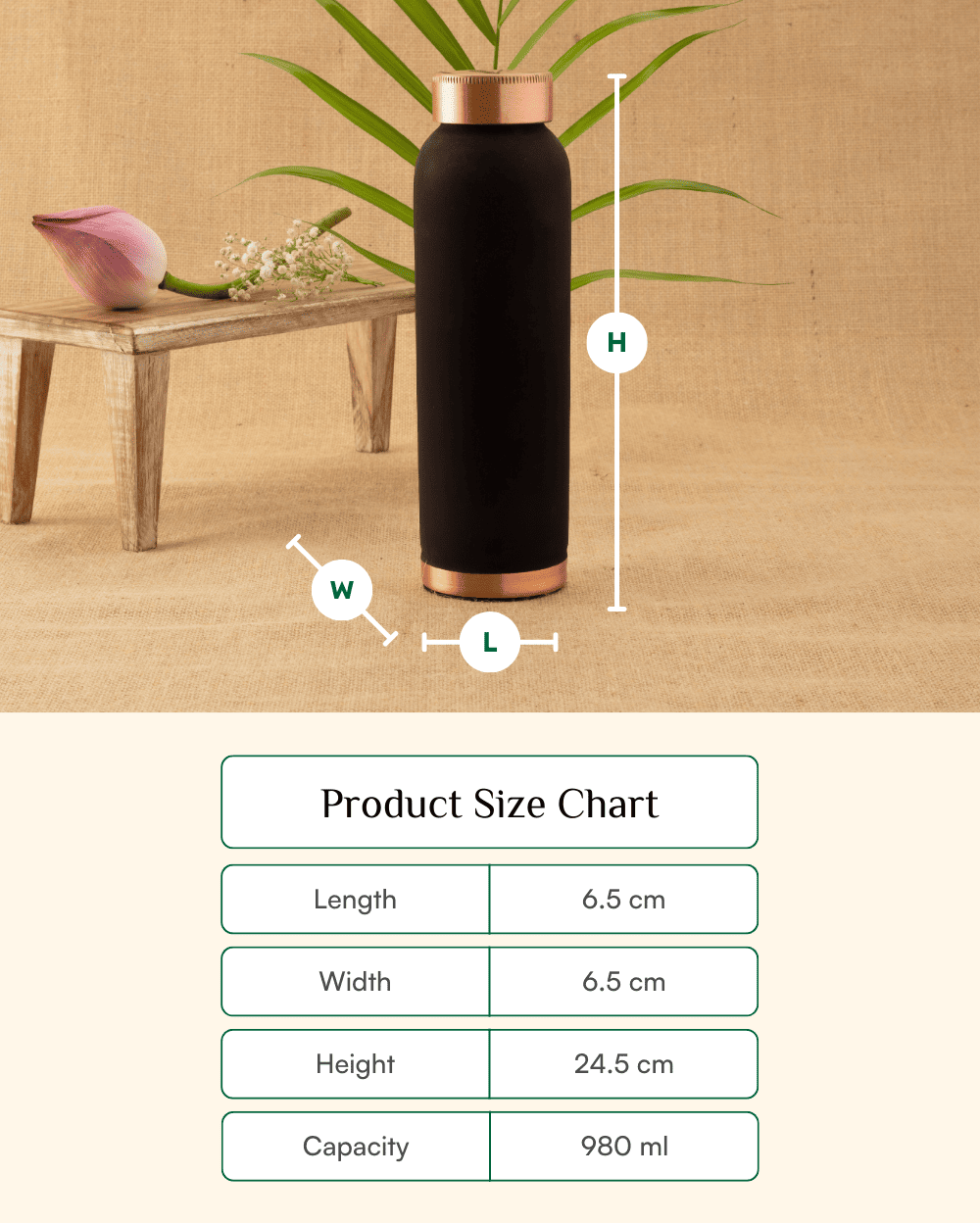 Premium Copper Luxe Bottle Black