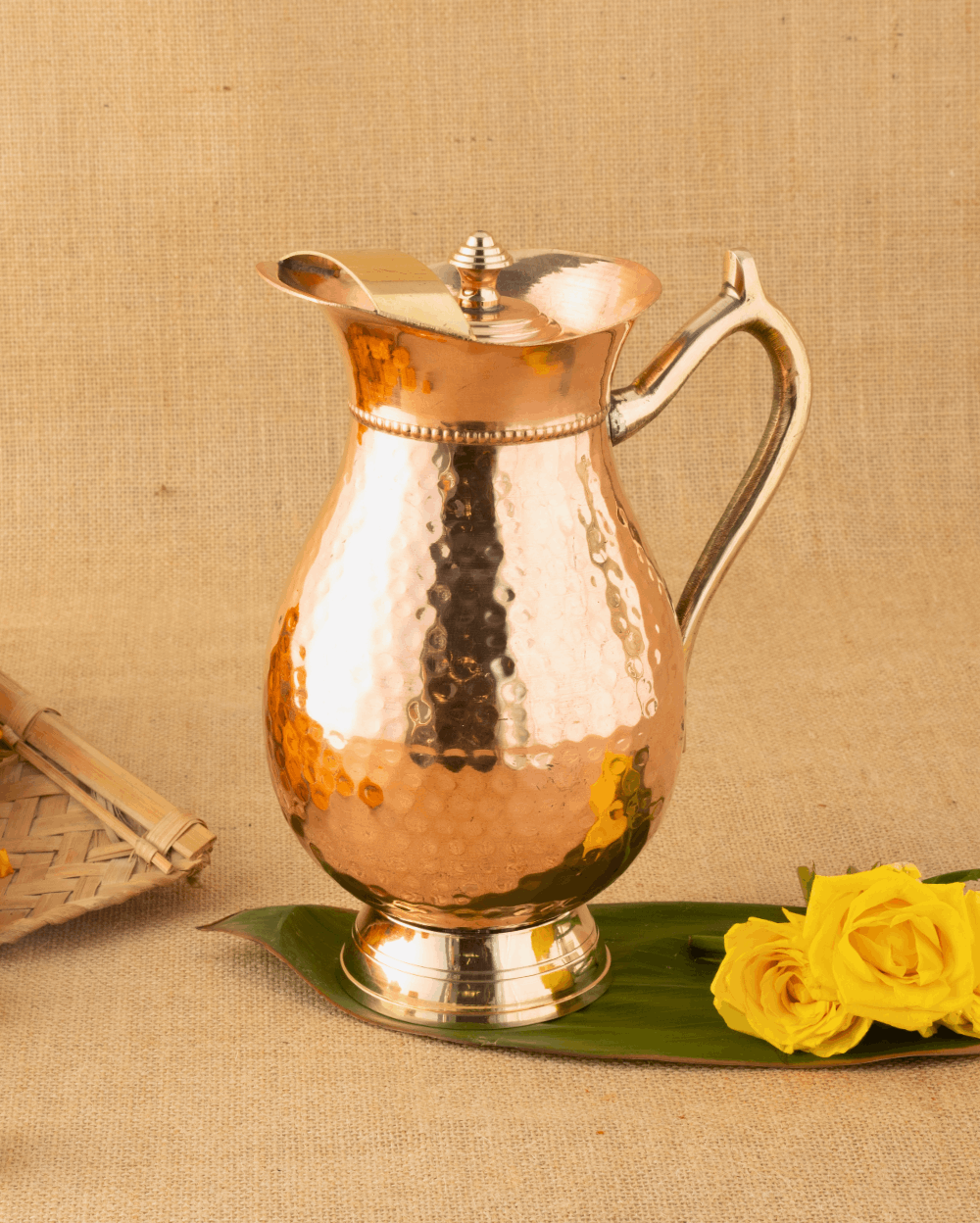 Copper Maharani Jug with Lid