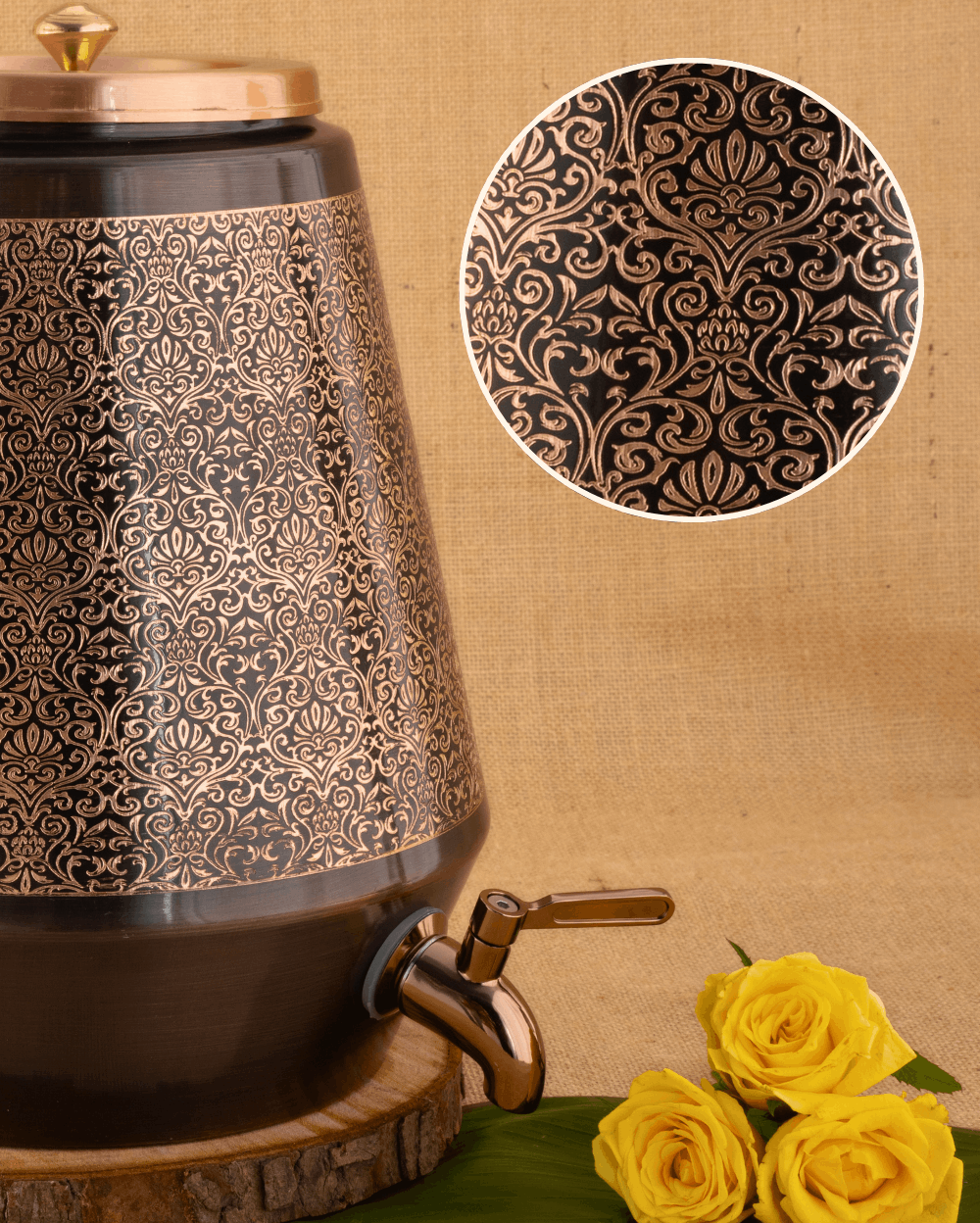 Authentic Copper Premium Matka Engraved