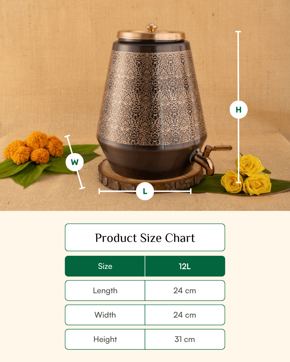 Premium Copper Premium Matka Engraved