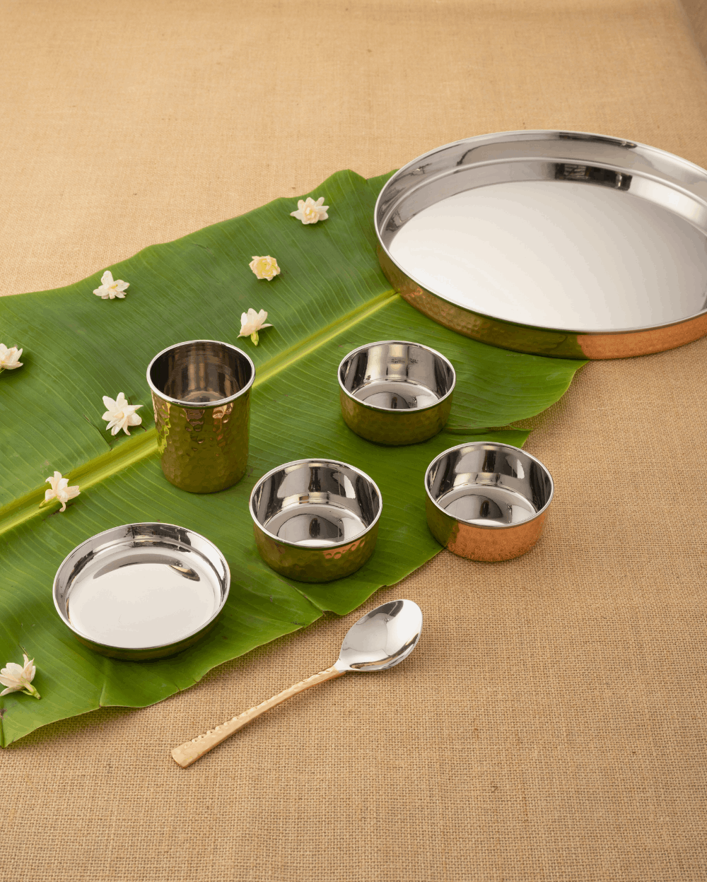 Authentic Copper Premium Thaliset (Steel Inside)