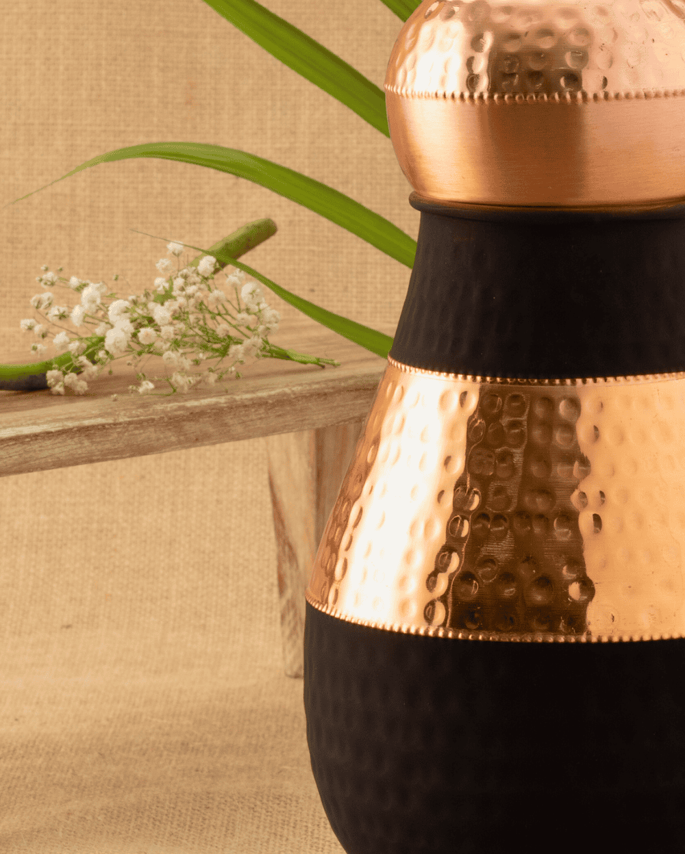 Authentic Copper Rajwadi Bedroom Jar Black