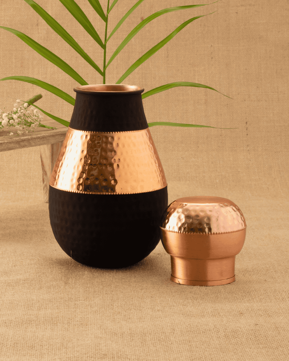 Pure Copper Rajwadi Bedroom Jar Black