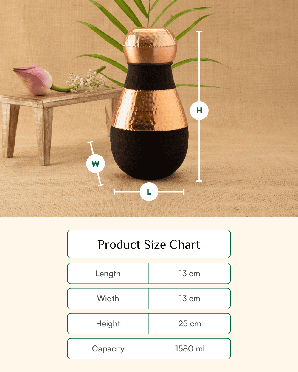 Preminum Copper Rajwadi Bedroom Jar Black