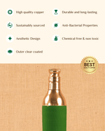 Benefits of Copper Signature Bottle Green Color Coated (980ml)
