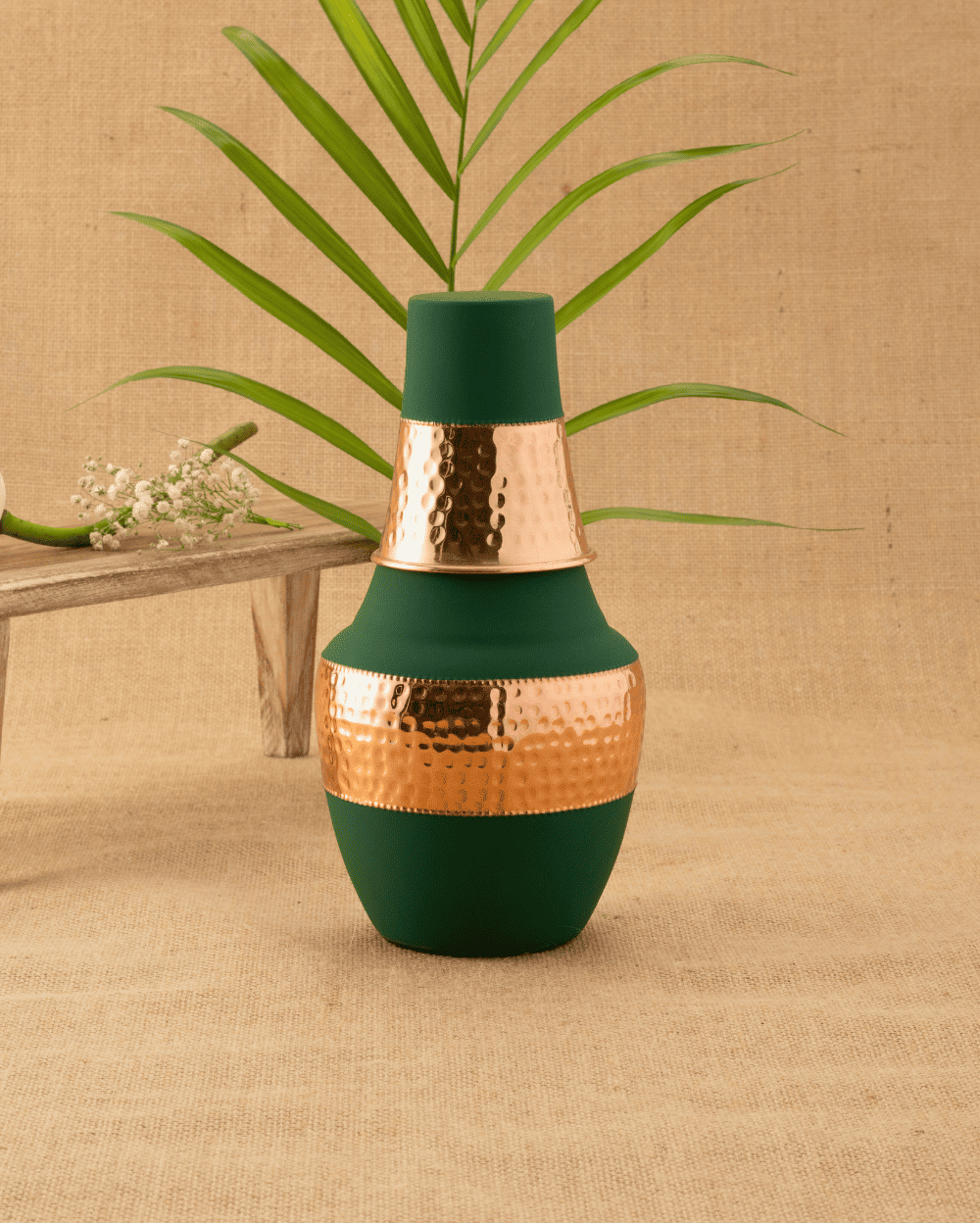 Copper Tiara Bedroom Jar Green