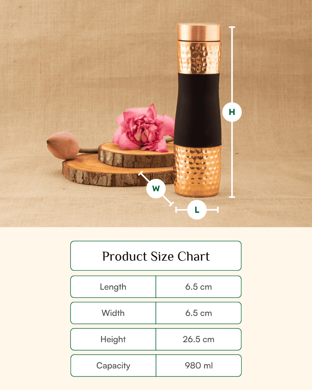 Pure Copper Alfa Bottle Black Color Coated