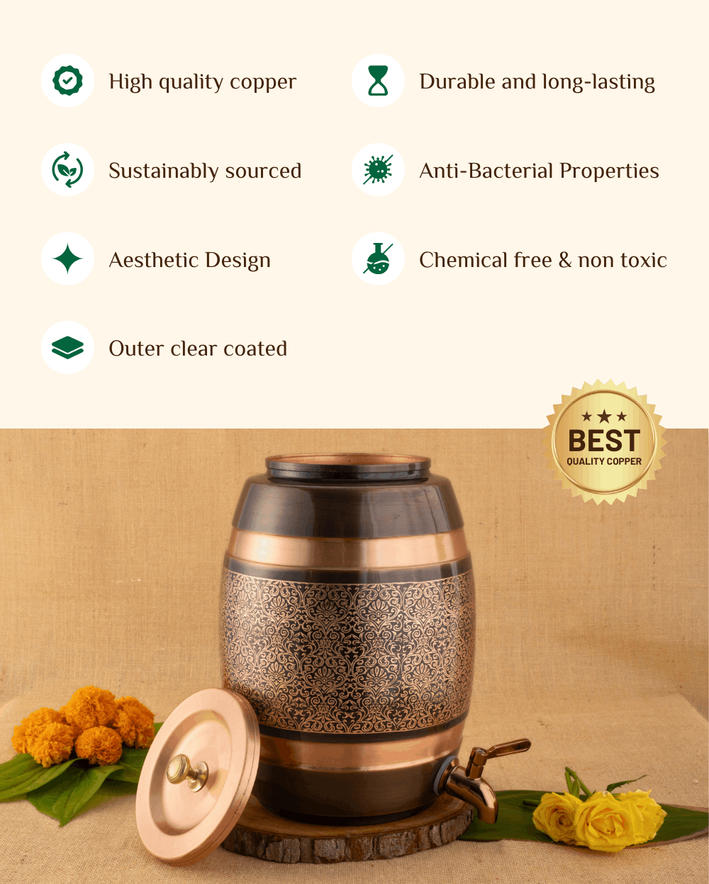 Benefits Of Copper Antique Matka Engraved
