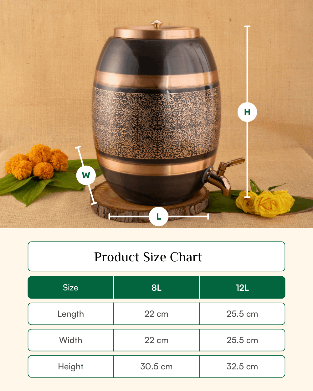 Pemium Copper Antique Matka Engraved