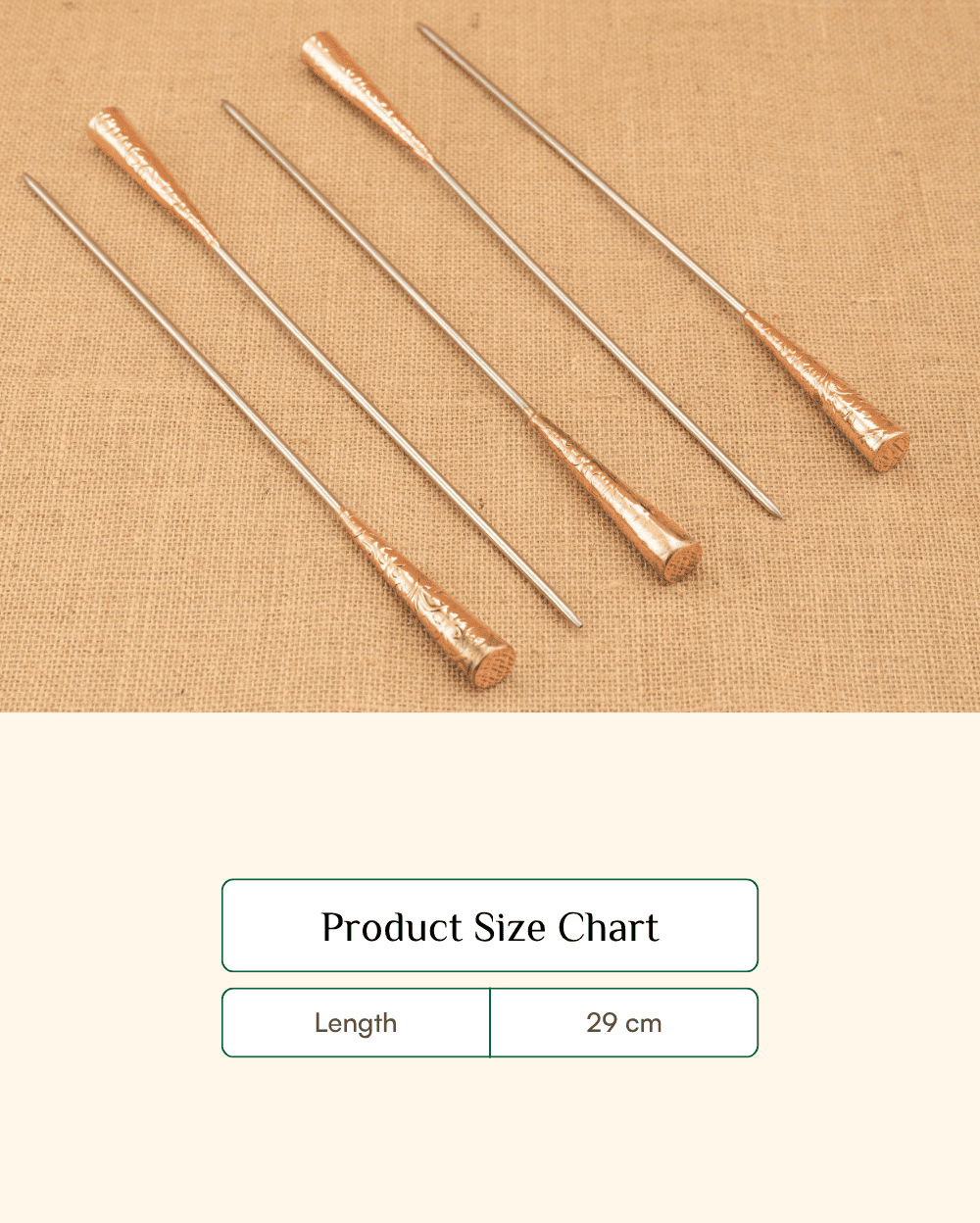 Premium Copper and Brass Barbeque Stick Set of 5