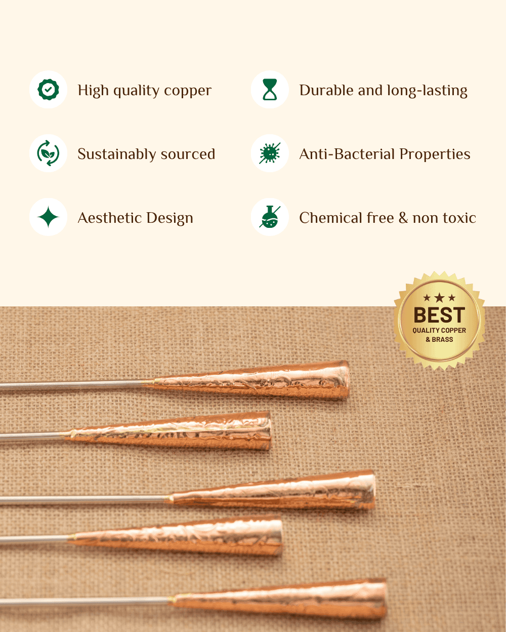 Benefits of Copper and Brass Barbeque Stick Set of 5