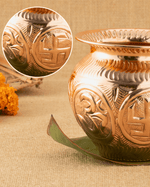 Authentic Copper Classic Kalash Engraved