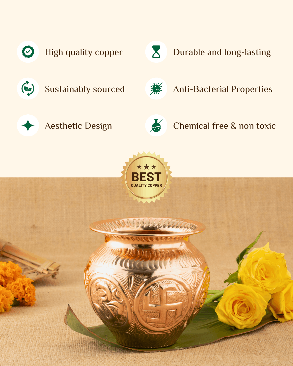 Benefits Of Copper Classic Kalash Engraved
