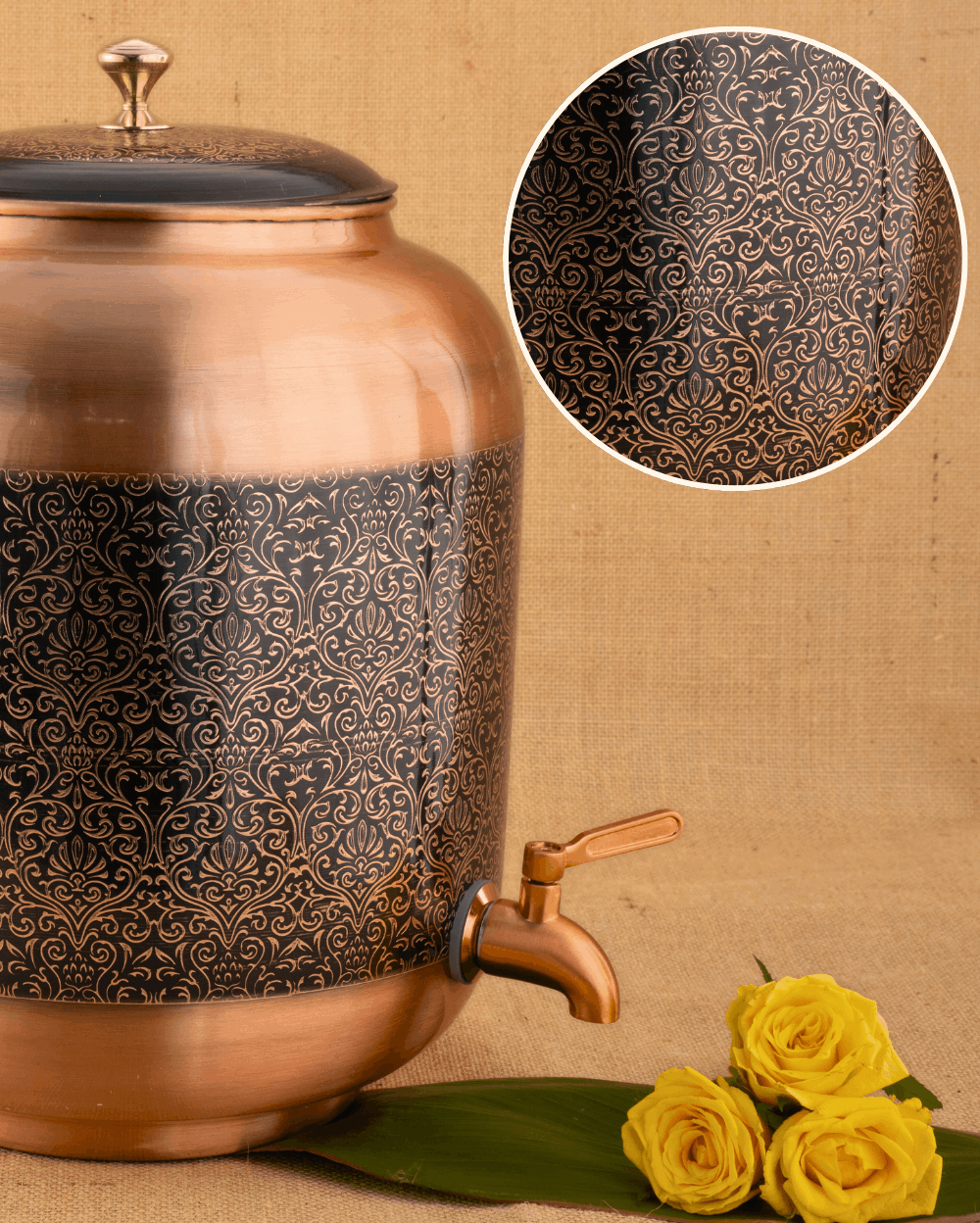 Authentic Copper Classic Matka Engraved