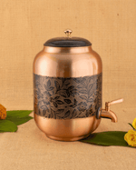 Copper Classic Matka Flower Engraved