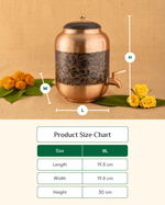 Premium Copper Classic Matka Flower Engraved