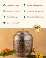 Benefits Of Copper Classic Matka Flower Engraved Color Coated