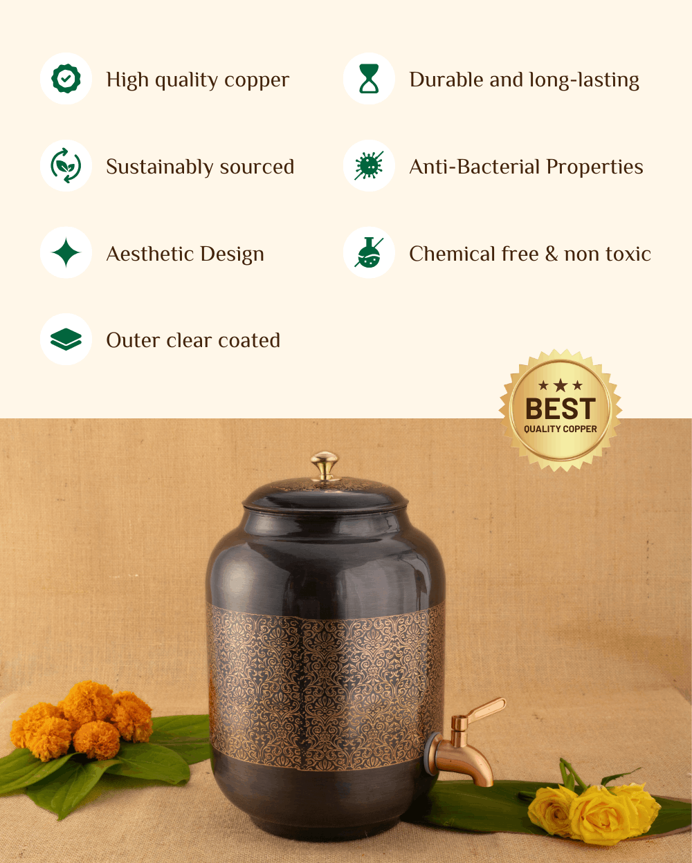 Benefits Of Copper Classic Vintage Matka Engraved