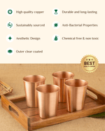 Benefits Of Copper Crest Glass 4 Pcs Set with Teakwood Tray