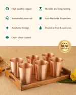 Benefits Of Copper Crest Glass 6 Pcs Set with Teakwood Tray