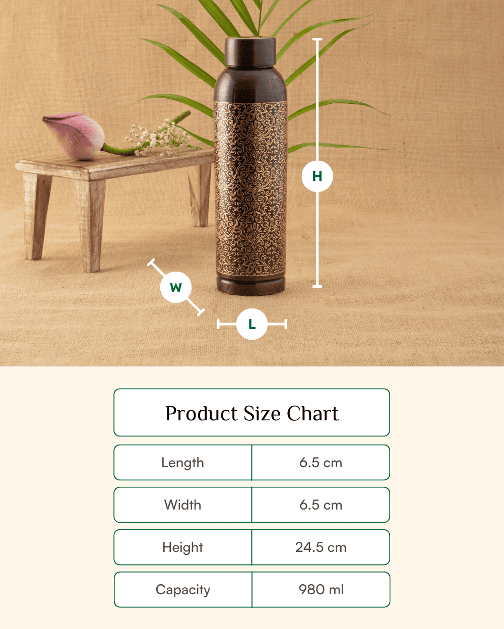 Premium Copper Luxe Bottle Engraved