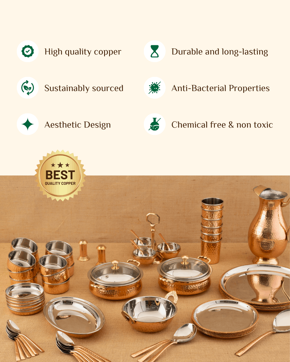 Benefits Of Copper Premium Dinner set