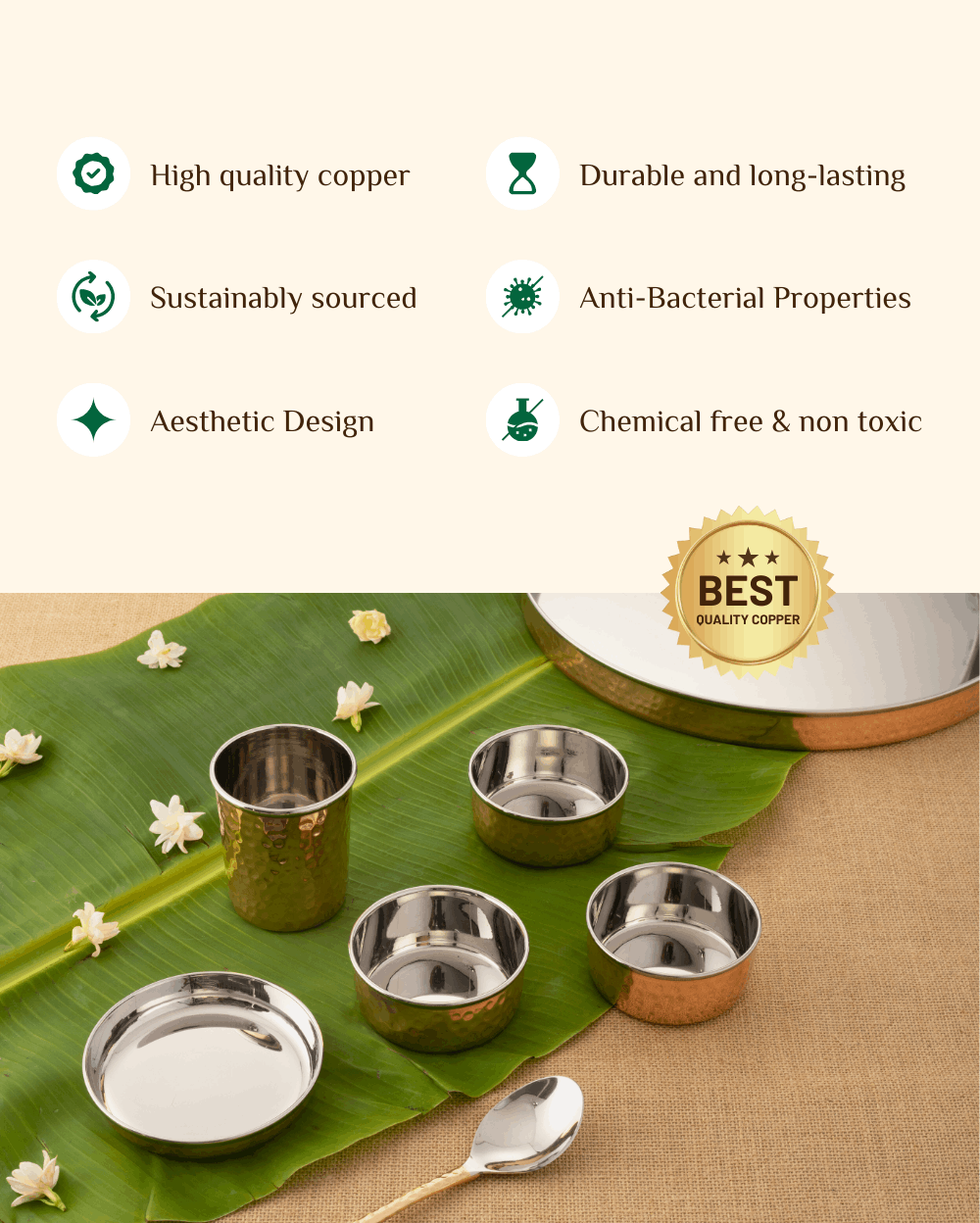 Benefits Of Copper Premium Thaliset (Steel Inside)