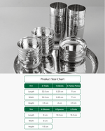 Premium Steel Gleam Hammered Thali Set 42 Pcs