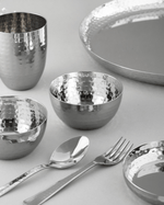 Steel Gleam Hammered Thali Set 7 Pcs