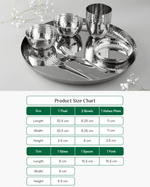 Premium Steel Gleam Hammered Thali Set 7 Pcs