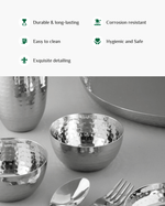 Benefits of Steel Gleam Hammered Thali Set 7 Pcs