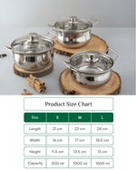 Premium Steel Hefty Serving Handi Set