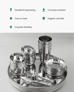 Benefits of Steel Sparkle Hammered Thali Set 42 Pcs
