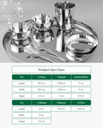 Premium Steel Sparkle Hammered Thali Set 42 Pcs